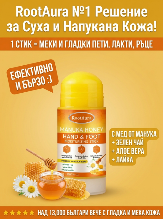 RootAura™ Крем‑стик за сухи и напукани крака с мед от манука
